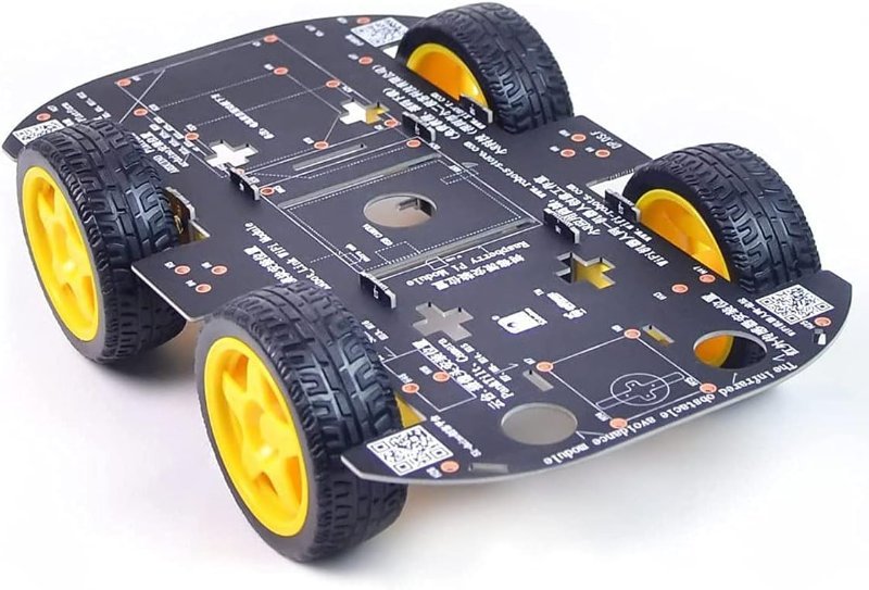 4WD robot car chassis kit with four TT gear motors and PCB deck