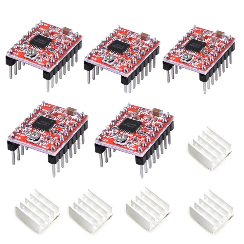 A4988 stepper motor driver modules with heat sinks