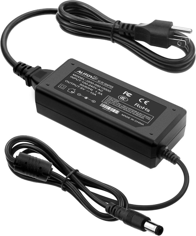 ALITOVE 5V 10A DC power supply with barrel jack