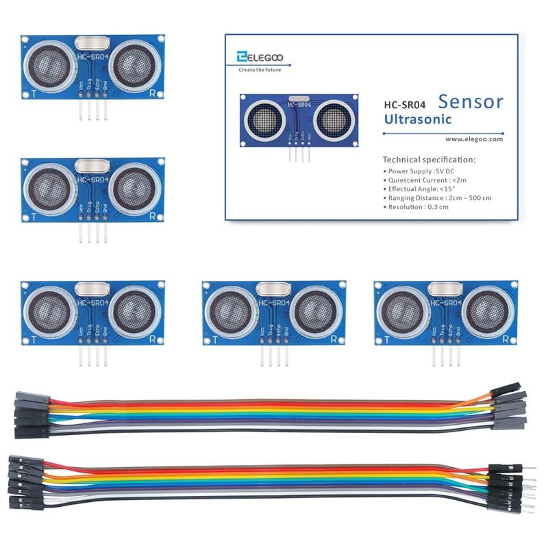 ELEGOO HC-SR04 ultrasonic distance sensor 5-pack