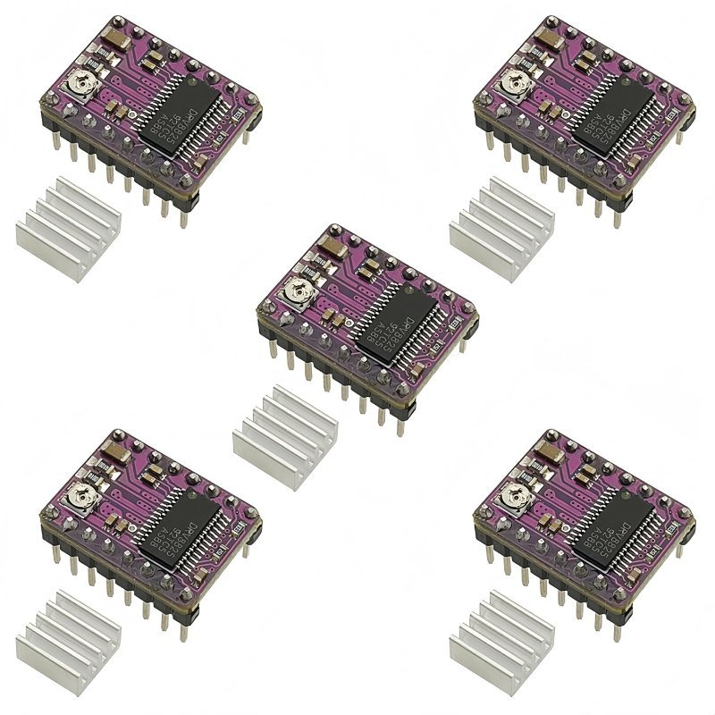 DRV8825 micro-stepping stepper motor driver modules with heat sinks