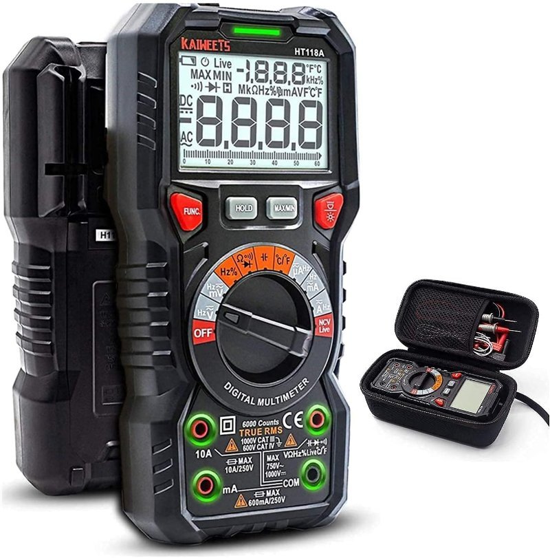 KAIWEETS HT118A digital multimeter with portable case