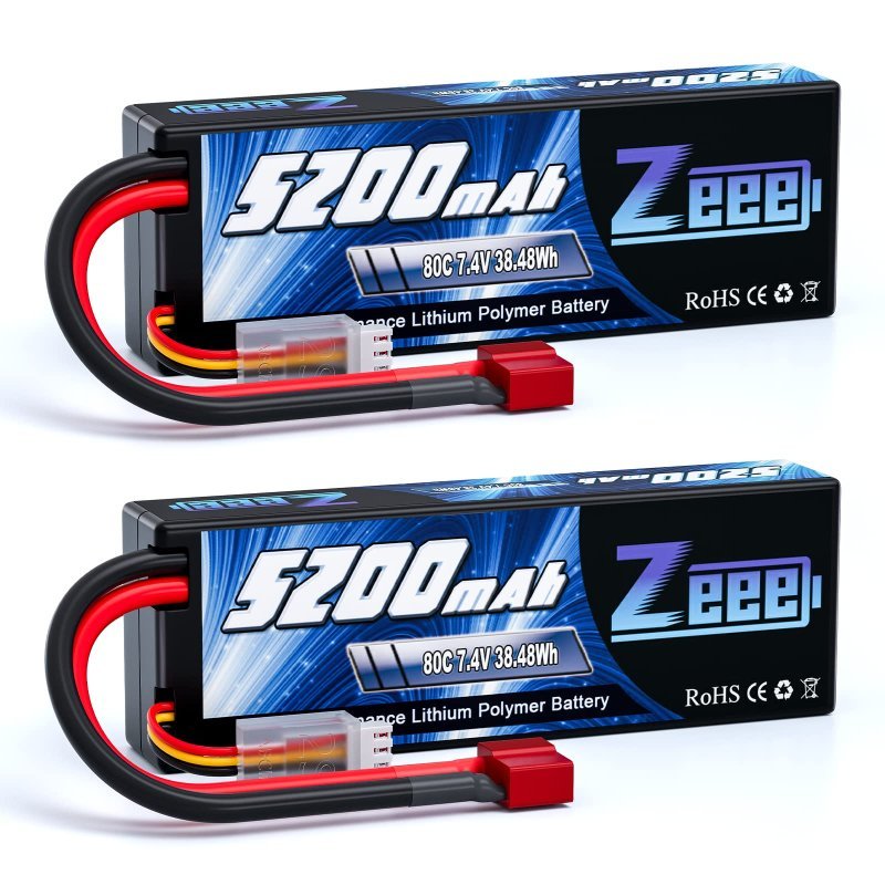 Zeee 2S 5200mAh 7.4V LiPo battery pack with T plug