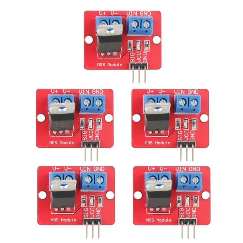 IRF520 MOSFET driver module for PWM-dimming 12V LED strips and motors